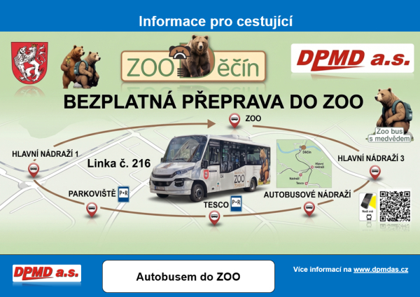Opět busem do zoo: Bezplatn&aacute; linka č. 216 se vrac&iacute; do ulic Děč&iacute;na!