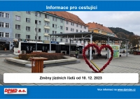 Změny jízdních řádů od 10. 12. 2023